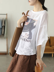Printed Loose Pullover T Shirt