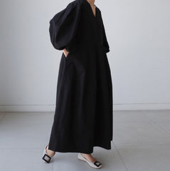 Simple And Loose Casual V-Neck Dress