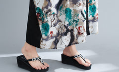 Loose Printed Split-Joint Maxi Dress