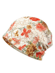 Lace Wrapped Head Print Breathable Hats