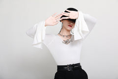 Women V-Neck Hollow Long Sleeve Pullover Bottoming Shirt