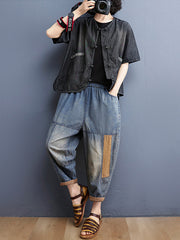 Simple Stylish Denim Split-Joint Pants