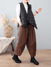 Retro Loose Lace Splicing Cotton Pants