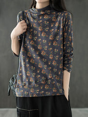 Retro Floral Bottoming Sweatshirt