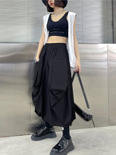 Solid Color High Waist Slimming Large Pocket Casual Wide Leg Pants
