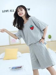 Casual Striped Comfortable Suits Pajamas