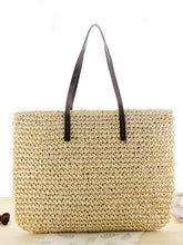 Simple Solid Hand-woven Straw Shoulder Bag