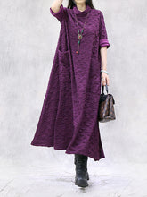 Vintage Textured Loose Casual Dress