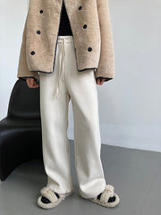 Solid Color Casual Rope Pit Pants