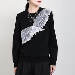 Women Print Round Neck Casual Sweatshirt