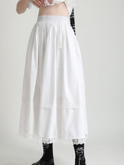 Personalized Pleated Stitching Solid Color Casual Skirt