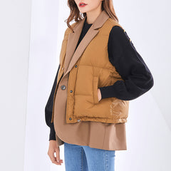 Women Stitching Loose Lapel Vest