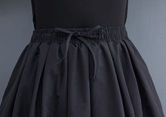 Solid Color High Waist A-Line Skirt