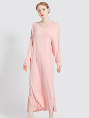 Loose Solid Split-Side Pajamas