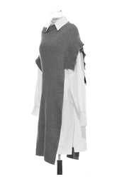 High Neck Shawl Sweater Long Shirt Dress Two-Piece Suit