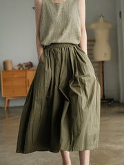 Retro Casual Loose Wide Leg Simple Casual Pants