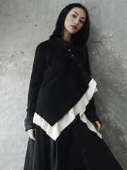 Cropped False-two Sweater Tops