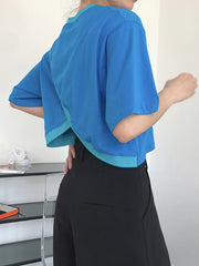 Original Solid Split-Back T-Shirts Tops