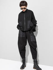 Original Asymmetric Split-Joint Patch Pocket Harem Pants