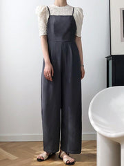 Casual Slip Wide-Leg Jumpsuits