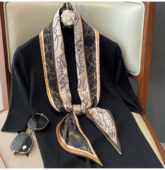 Retro Printed Long Square Scarf