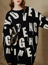 Long Sleeves Letter Pattern Knitted Sweater