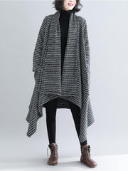 Casual Plaid Knitted Outwear