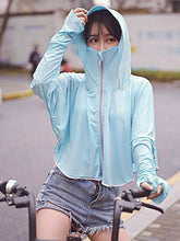 Solid Color Breathable Ice Silk Zipper Hooded Sunscreen Outwear