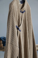 Women Retro Disc Button Solid Color Casual Dress