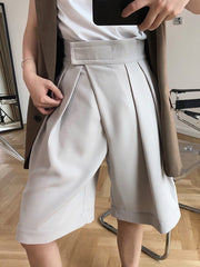 Original High Waist Pleated Wide Leg Shorts