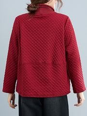 Women Solid Color High Collar Casual Sweatshirt
