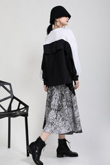 Women Contrast Stitching Regular Sweatshirt