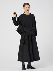 Retro Loose Solid Color Twist Sweatshirt