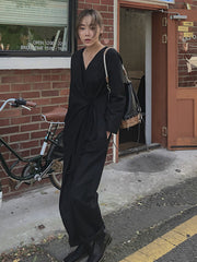 Simple Casual Irregular Lace-Up Jumpsuit