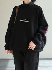 Women Loose Casual Stitching Sweatshirt