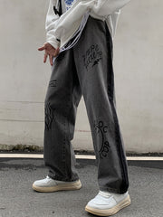 Straight Leg Printed Causal Pants