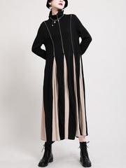 Women Stitching Long Sleeve Casual Dress