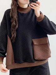 Retro Loose Color-Block Sweatshirt