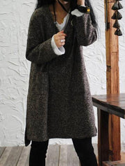 Loose V-neck Woolen Tops