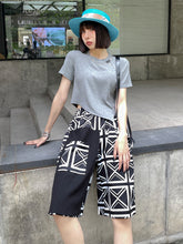 Straight Printed Loose Thin High Waiste Wide Leg Pants