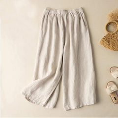 High-Waisted Casual Wide-Leg Pants