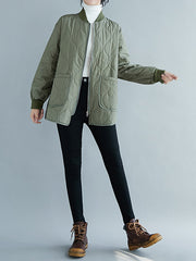 Women Printed Solid Color Casual Jacket