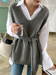 Women Loose Pullover Casual Knitted Vest