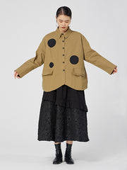 Retro Loose Polk-Dot Cotton Outwear