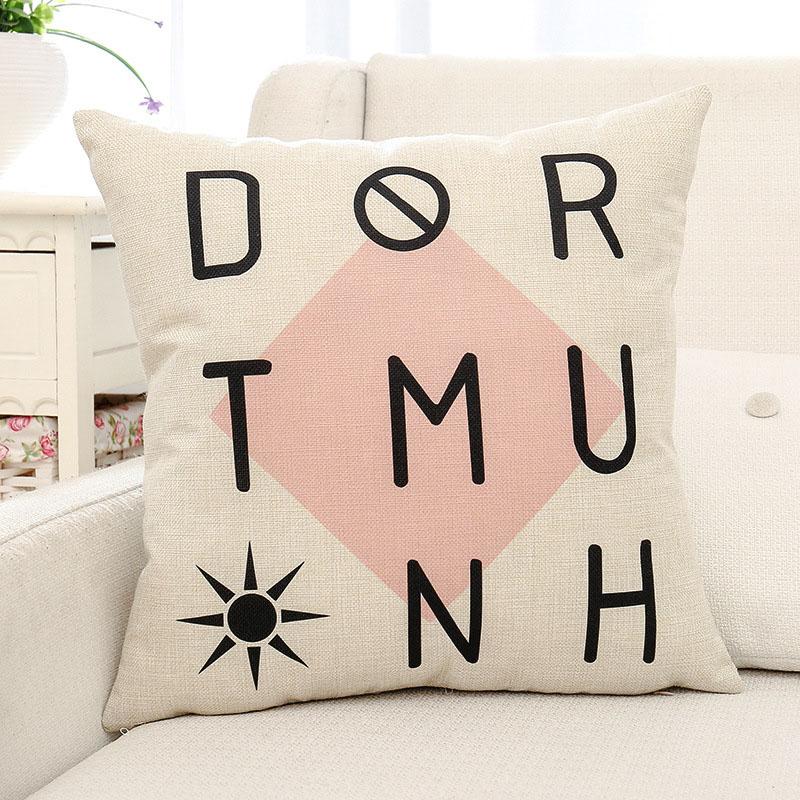 Letter Printed Pillow Case