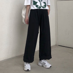 Women High Waist Loose Straight Leg Casual Pants