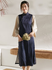 Vintage Ethnic Style False Two Pieces Of Lace Cheongsam