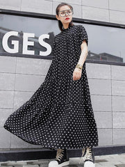 Loose Polka-dot A-line Long Dress