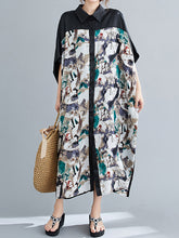 Loose Printed Split-Joint Maxi Dress
