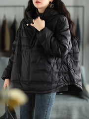 Women Loose Pullover Hooded Coat